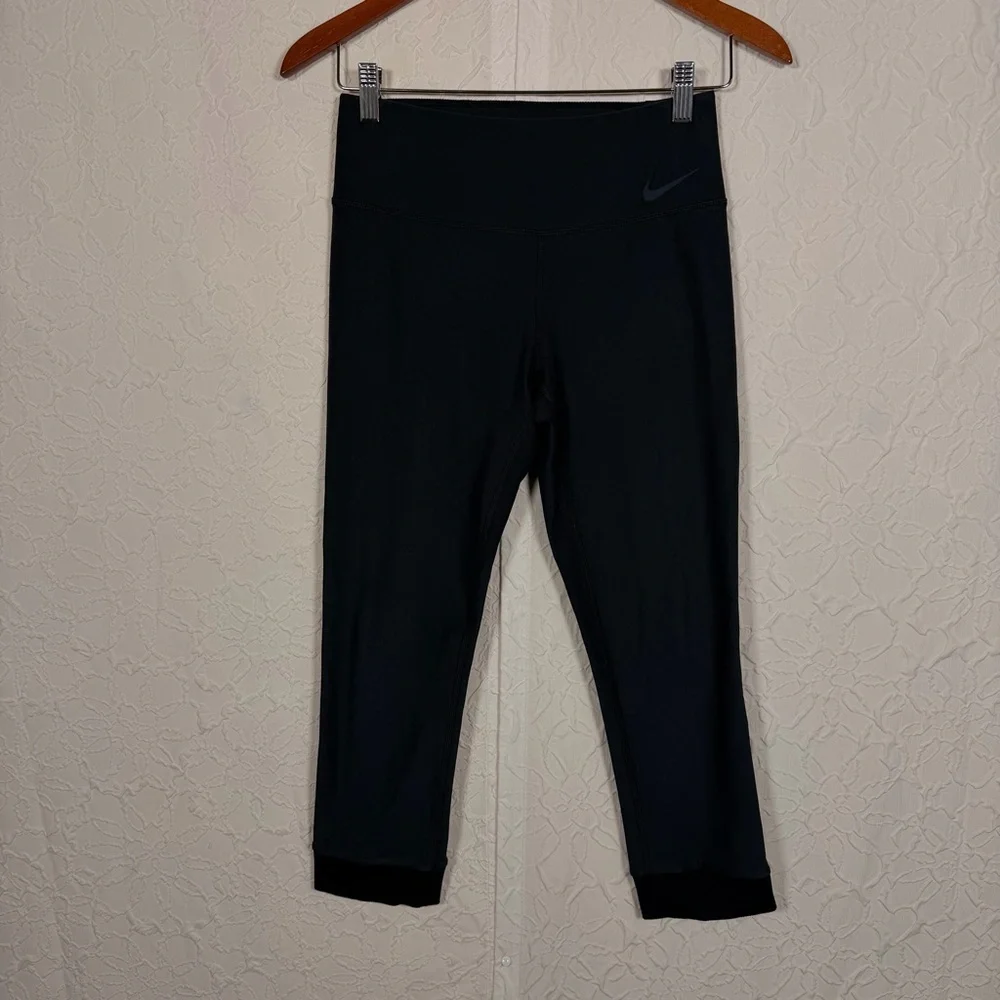 Nike Ten|One Black Running Gym Cropped Workout Leggings Sz S
